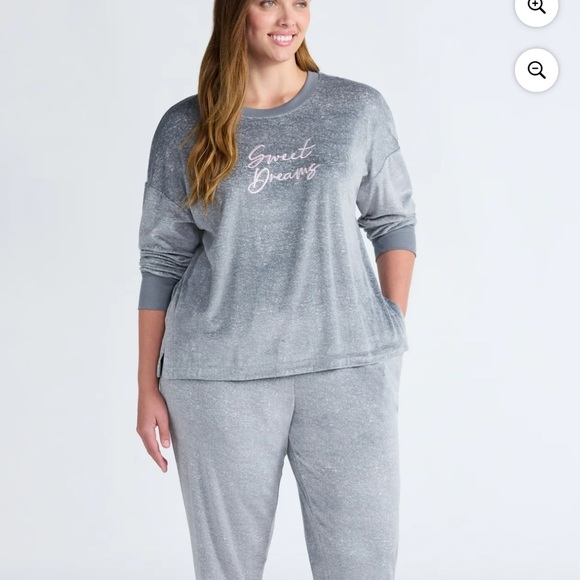 Women's Velour Cozy Gray 3 Pc Pajama Set - Picture 8 of 12